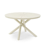 Marova 1.2m Outdoor Round Dining Table - Cream White Dining Table Kito-Core
