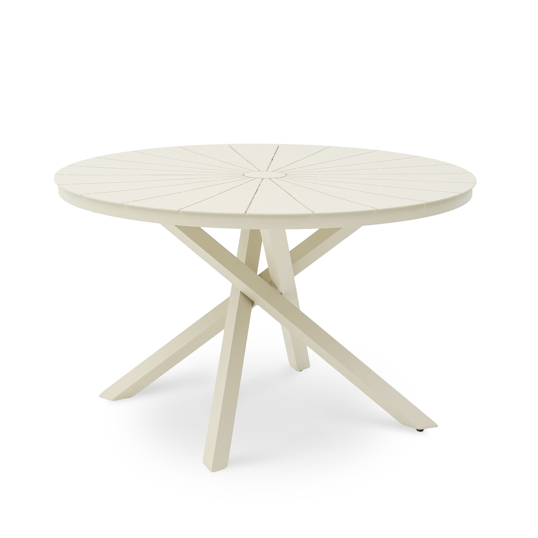 Marova 1.2m Outdoor Round Dining Table - Cream White Dining Table Kito-Core