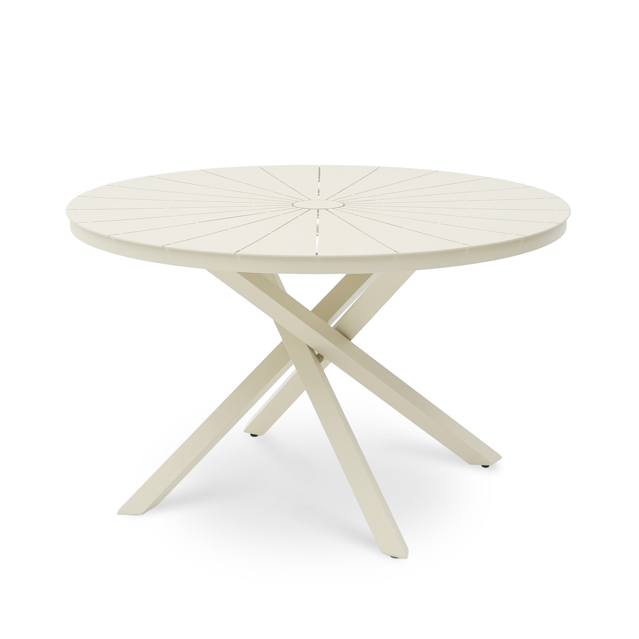 Marova 1.2m Outdoor Round Dining Table - Cream White Dining Table Kito-Core