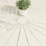 Marova 1.2m Outdoor Round Dining Table - Cream White Dining Table Kito-Core
