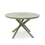 Marova 1.2m Outdoor Round Dining Table - Sand Green Dining Table Kito-Core