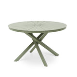 Marova 1.2m Outdoor Round Dining Table - Sand Green Dining Table Kito-Core