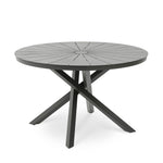 Marova 1.2m Outdoor Round Dining Table - Sand Dark Grey Dining Table Kito-Core
