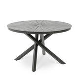 Marova 1.2m Outdoor Round Dining Table - Sand Dark Grey Dining Table Kito-Core