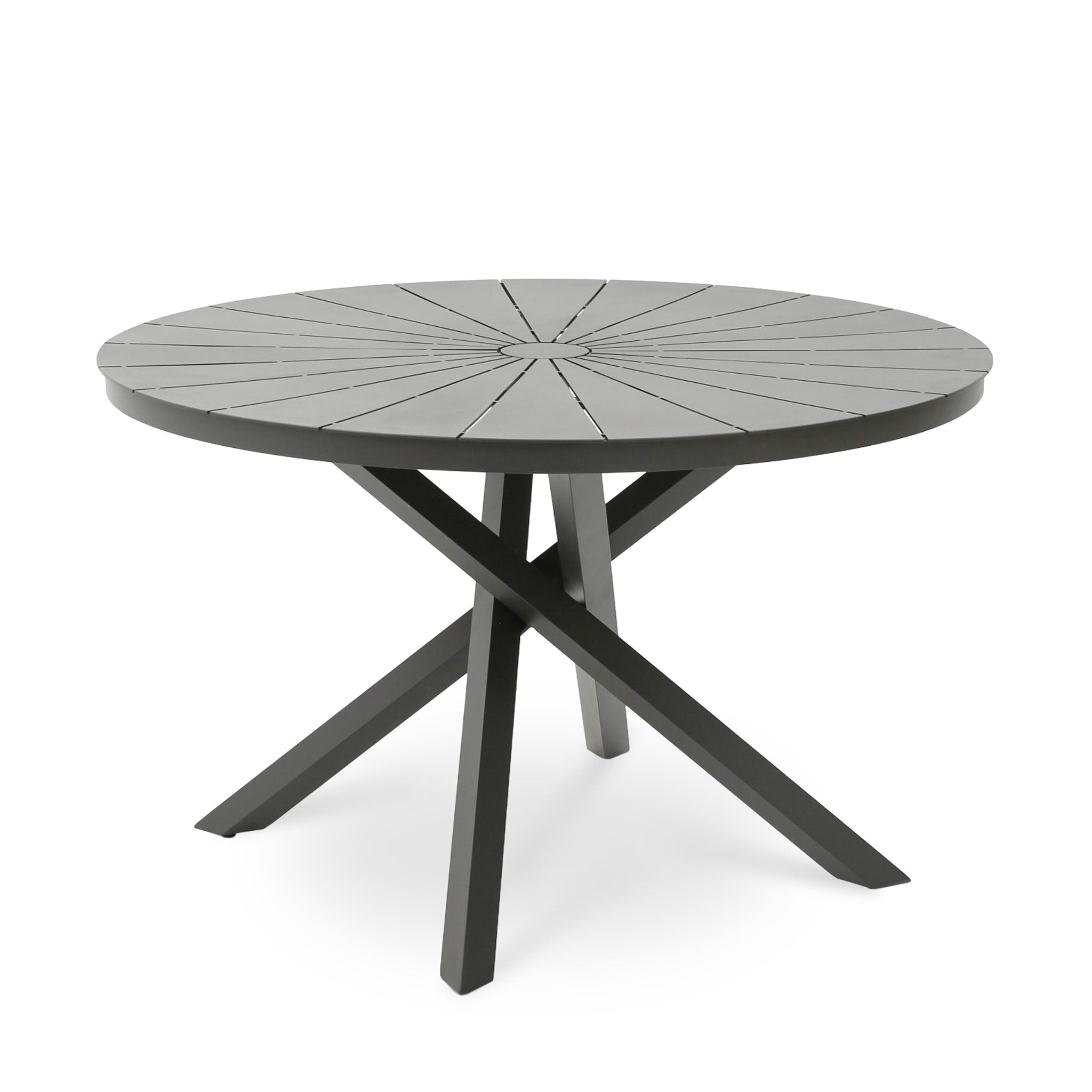 Marova 1.2m Outdoor Round Dining Table - Sand Dark Grey Dining Table Kito-Core