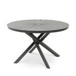 Marova 1.2m Outdoor Round Dining Table - Sand Dark Grey Dining Table Kito-Core