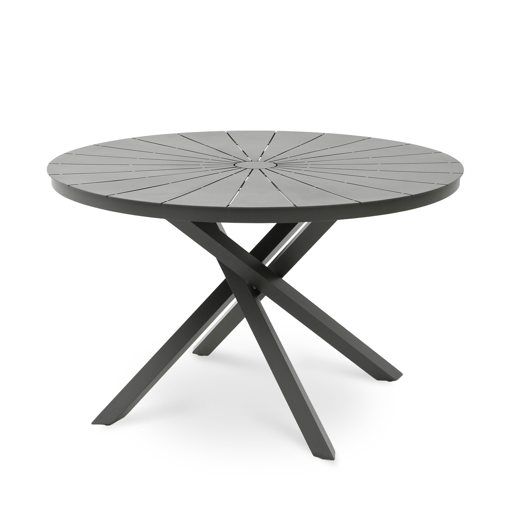 Marova 1.2m Outdoor Round Dining Table - Sand Dark Grey Dining Table Kito-Core