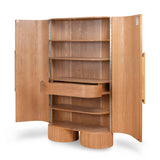 Orvino 1.82m (H) Tall Cabinet Unit - Light Natural Storage Cabinet Nicki-Core