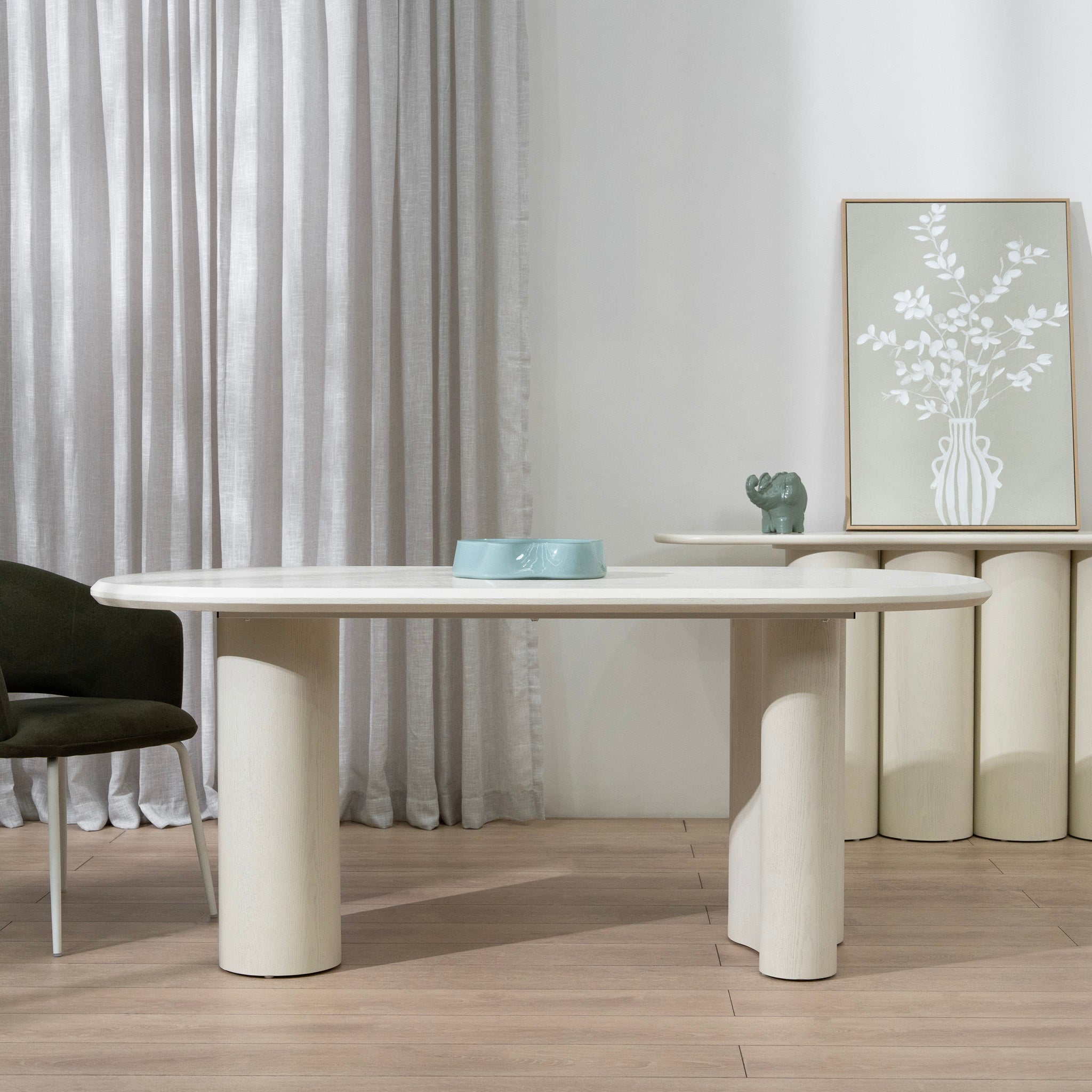 Marino 1.8m Oval Dining Table - Ivory Oat Dining Table Dwood-Core