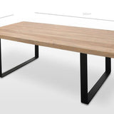 Ex Display - Dalton Reclaimed Wood Dining Table 2.4m - Rustic Natural - Upgraded Top Dining Table Reclaimed-Core