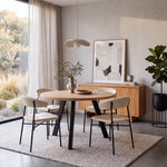 Nena Reclaimed 1.25m Round Dining Table - Black Legs Dining Table Reclaimed-Core