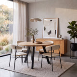 Nena Reclaimed 1.25m Round Dining Table - Black Legs Dining Table Reclaimed-Core