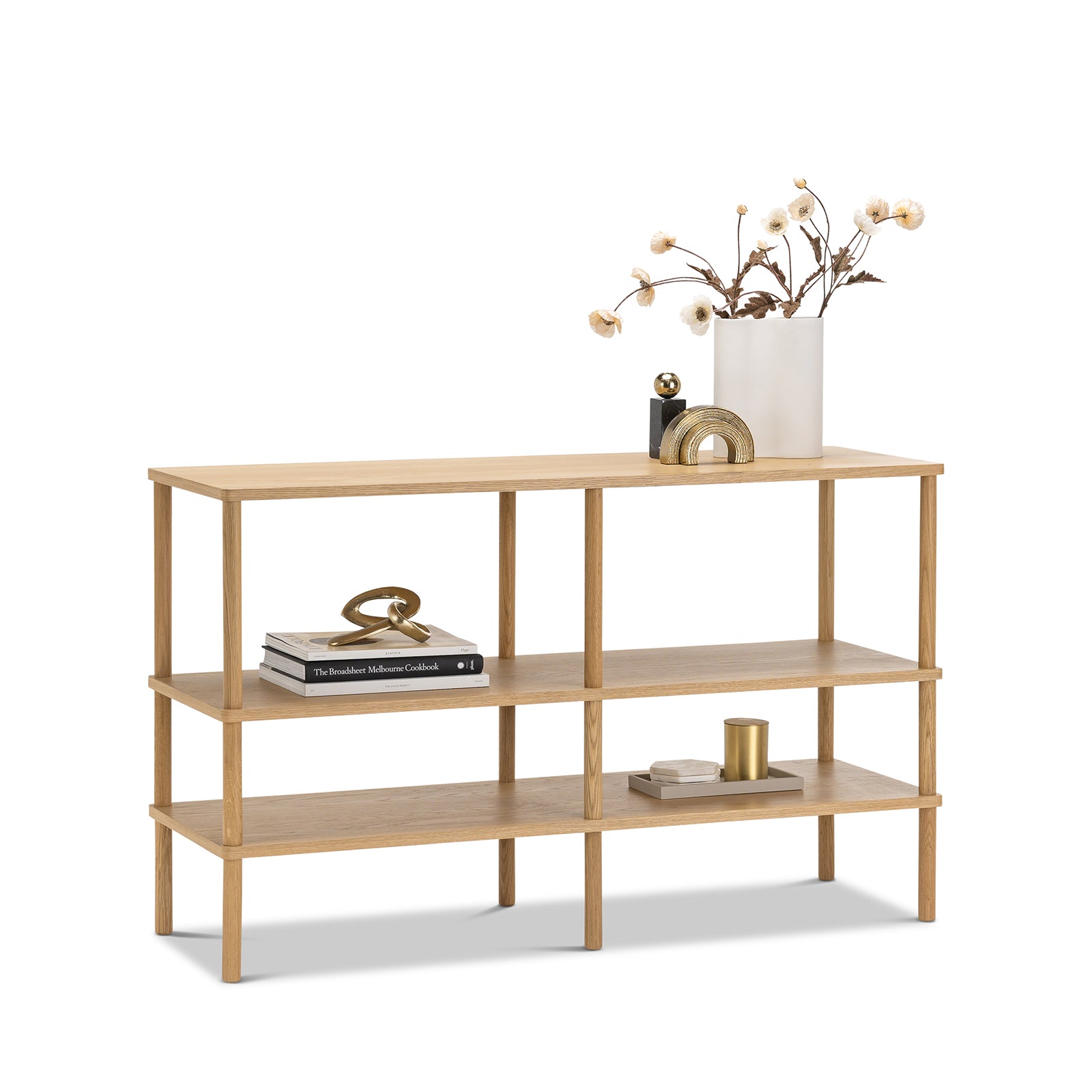 Lenvik 40cm Shelving Unit - Natural Oak Bookcase Eastern-Local