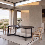 Massey 2.2m Wooden Dining Table - Black Dining Table Nicki-Core