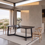 Massey 2.2m Wooden Dining Table - Black Dining Table Nicki-Core