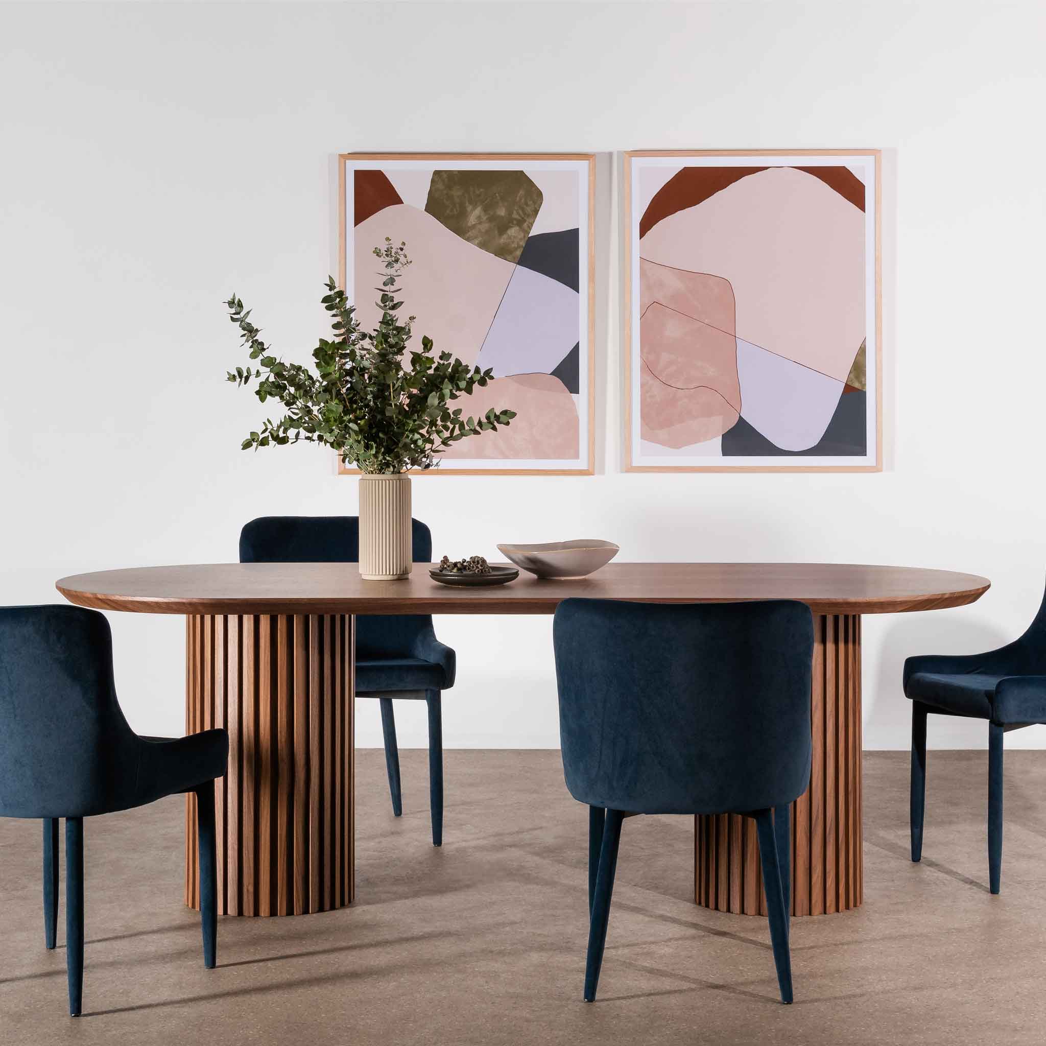 Marty 2.5m Wooden Dining Table - Walnut Dining Table Century-Core