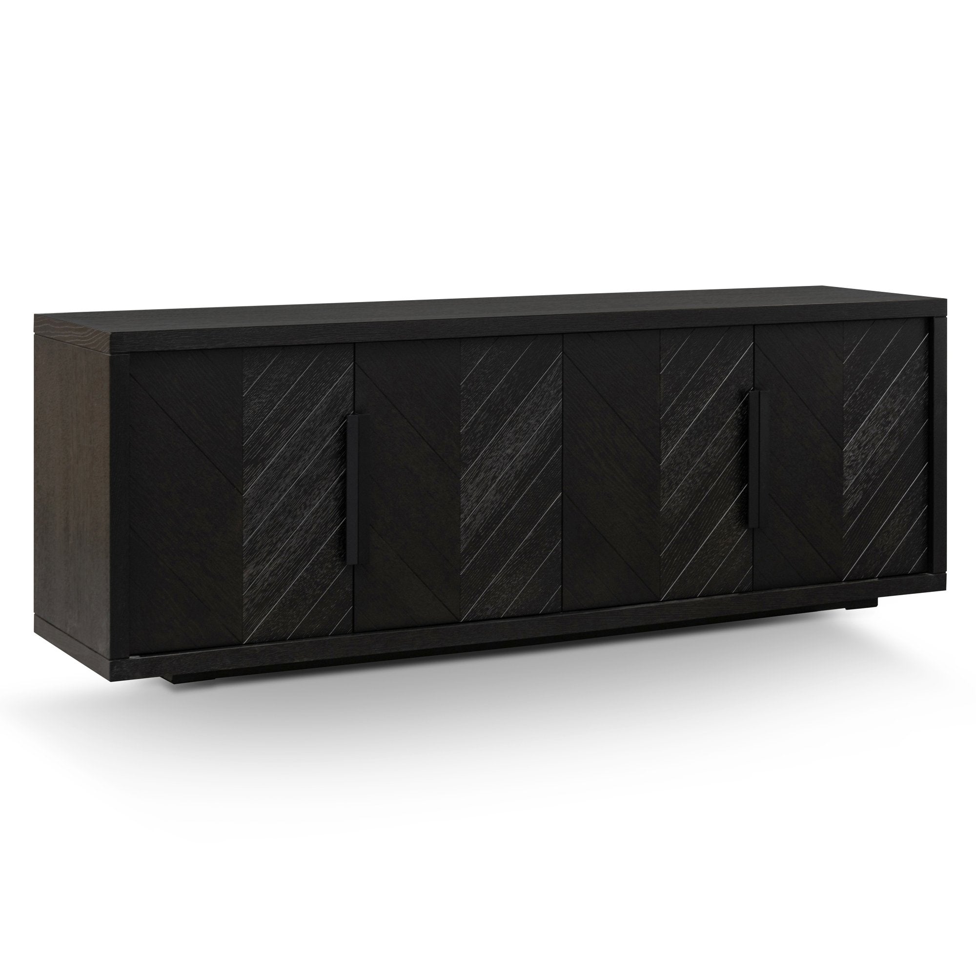 Ex Display - Miriam 2m Oak Buffet Unit - Textured Espresso Black Buffet & Sideboard Valerie-Core