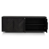 Ex Display - Miriam 2m Oak Buffet Unit - Textured Espresso Black Buffet & Sideboard Valerie-Core