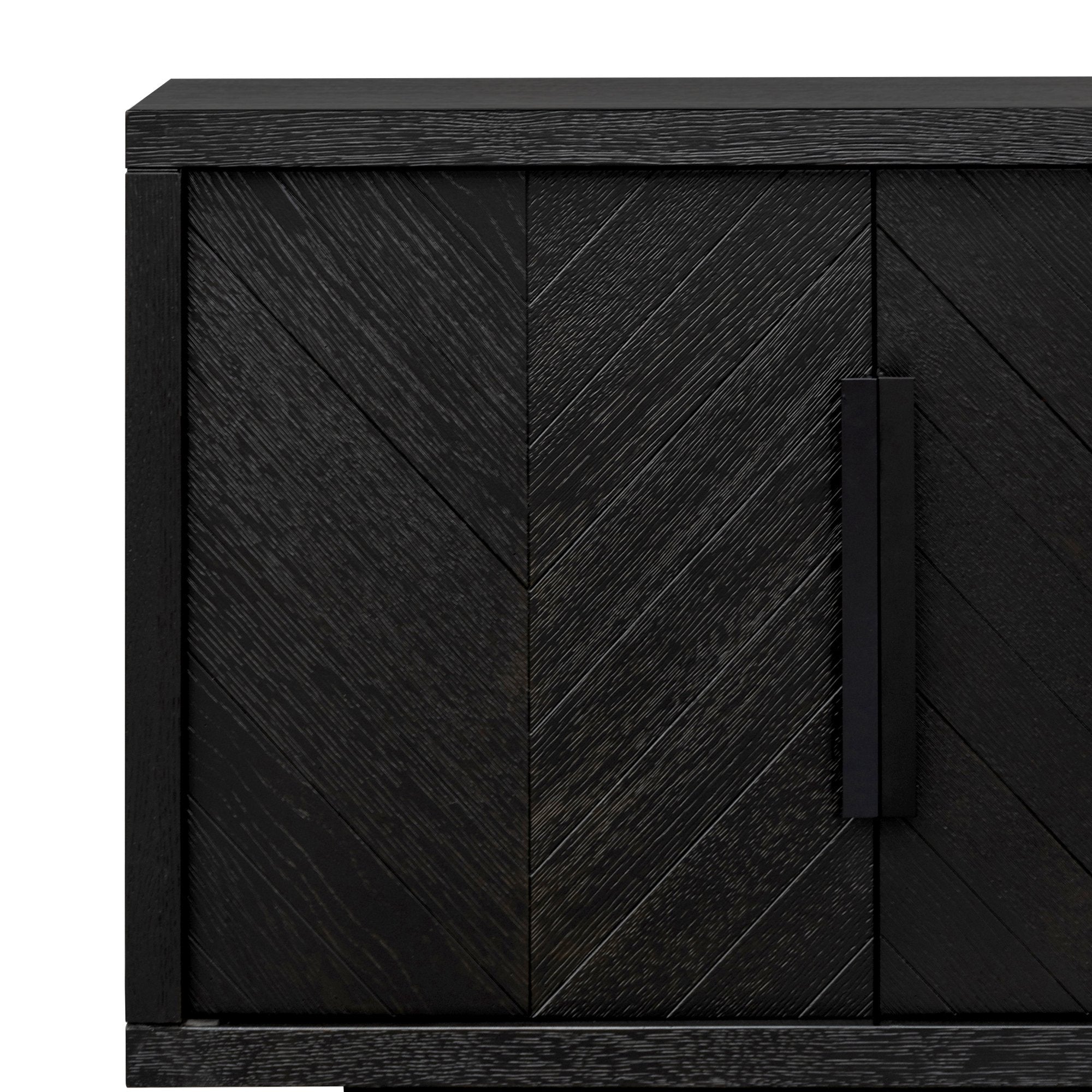 Ex Display - Miriam 2m Oak Buffet Unit - Textured Espresso Black Buffet & Sideboard Valerie-Core