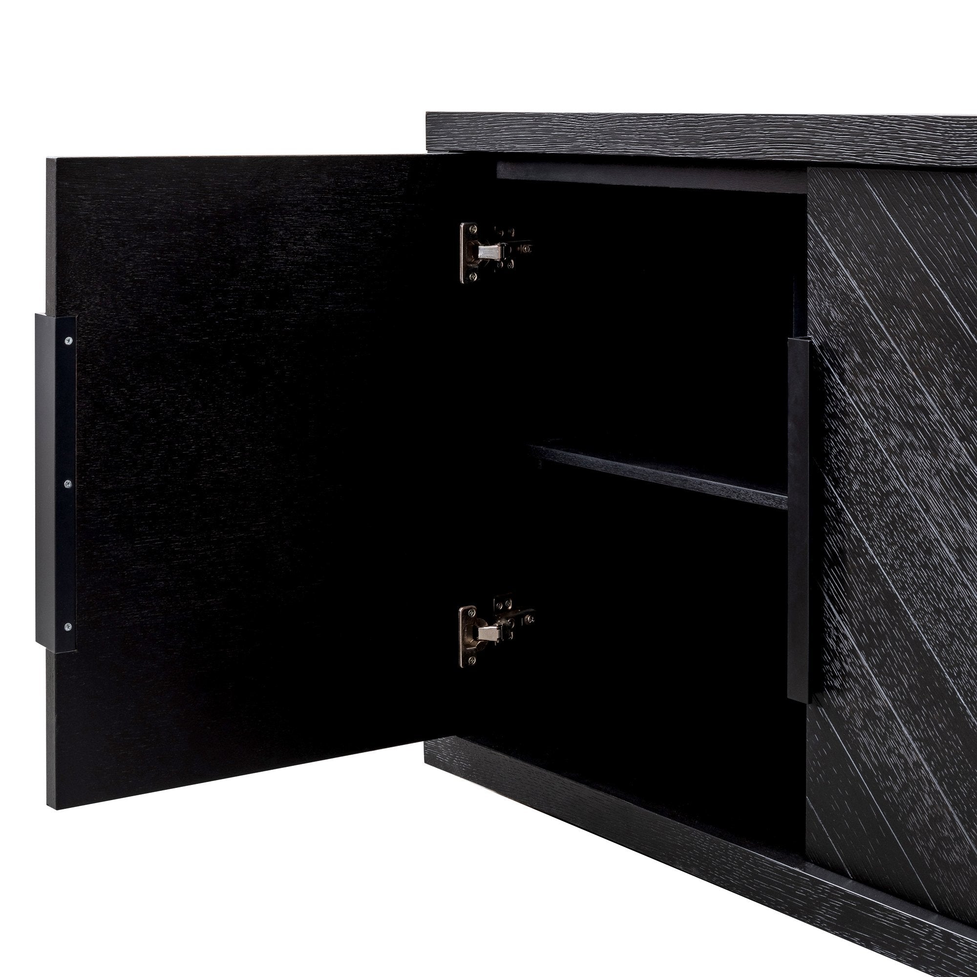 Ex Display - Miriam 2m Oak Buffet Unit - Textured Espresso Black Buffet & Sideboard Valerie-Core