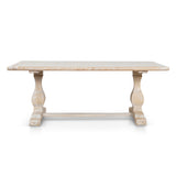 Titan Reclaimed 1.98m ELM Wood Dining Table - Rustic White Washed Dining Table Reclaimed-Core