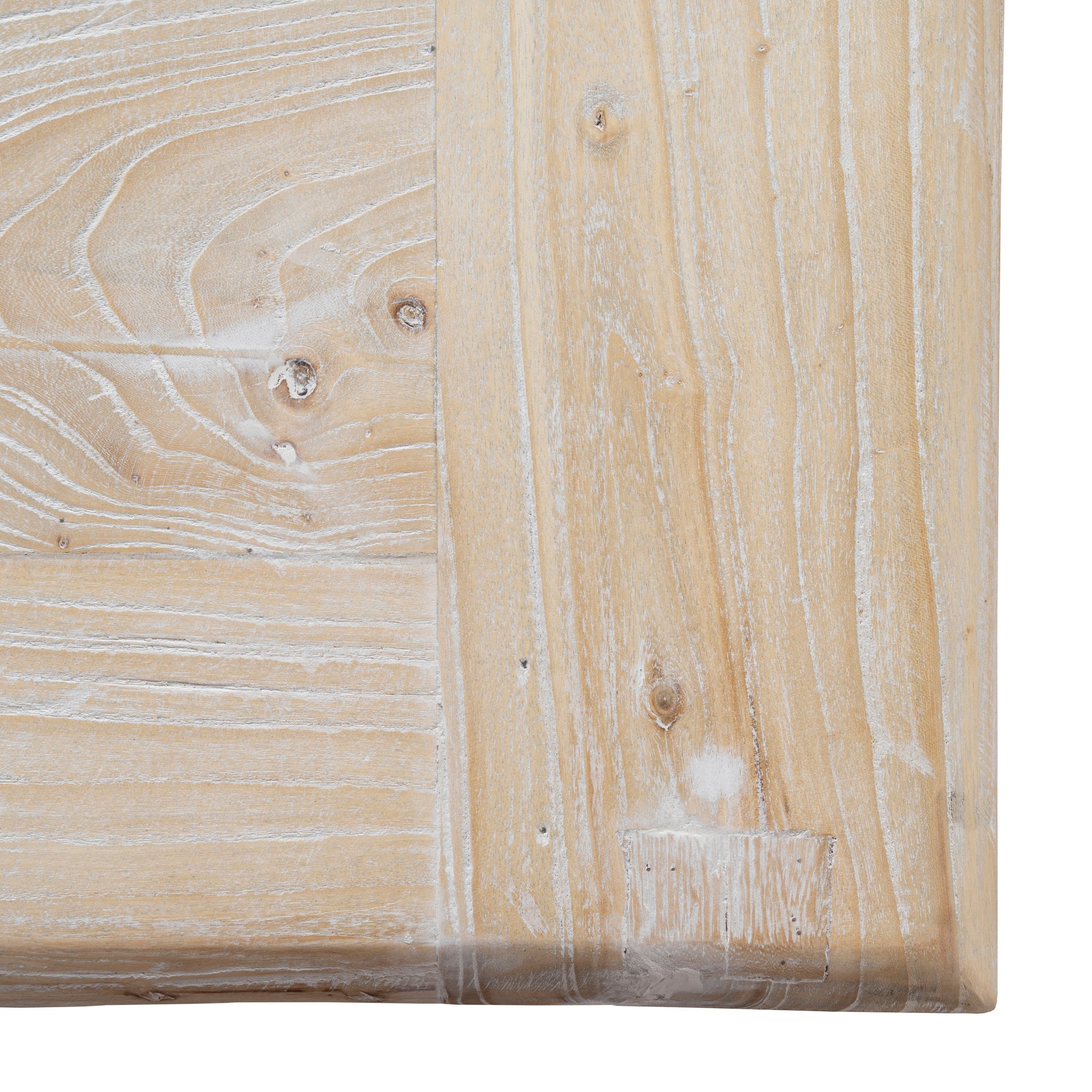 Titan Reclaimed 1.98m ELM Wood Dining Table - Rustic White Washed Dining Table Reclaimed-Core