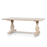 Titan Reclaimed 1.98m ELM Wood Dining Table - Rustic White Washed Dining Table Reclaimed-Core