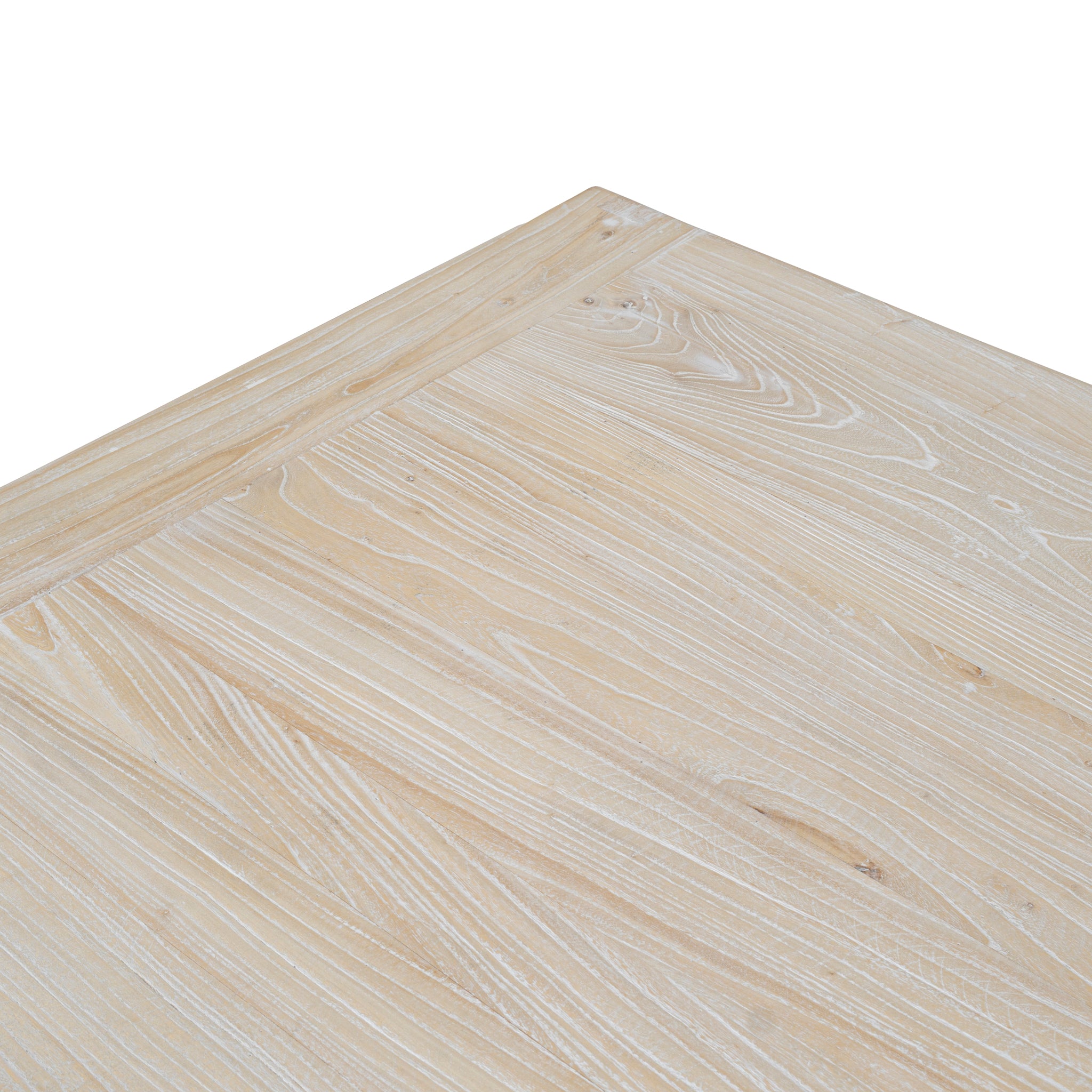 Titan Reclaimed 1.98m ELM Wood Dining Table - Rustic White Washed Dining Table Reclaimed-Core