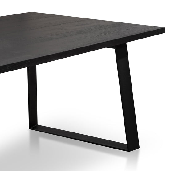 Ex Display - Hudson 2.2m Straight Top Dining table - Black Rustic Oak Dining Table Sing-Core   