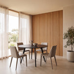 Halo 1.2m Wooden Round Dining Table - Full Black Dining Table Swady-Core