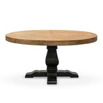 Kara Reclaimed 1.6m Round Dining Table - Natural Top and Black Base Dining Table Reclaimed-Core