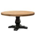 Kara Reclaimed 1.6m Round Dining Table - Natural Top and Black Base Dining Table Reclaimed-Core