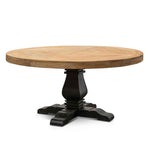 Kara Reclaimed 1.6m Round Dining Table - Natural Top and Black Base Dining Table Reclaimed-Core