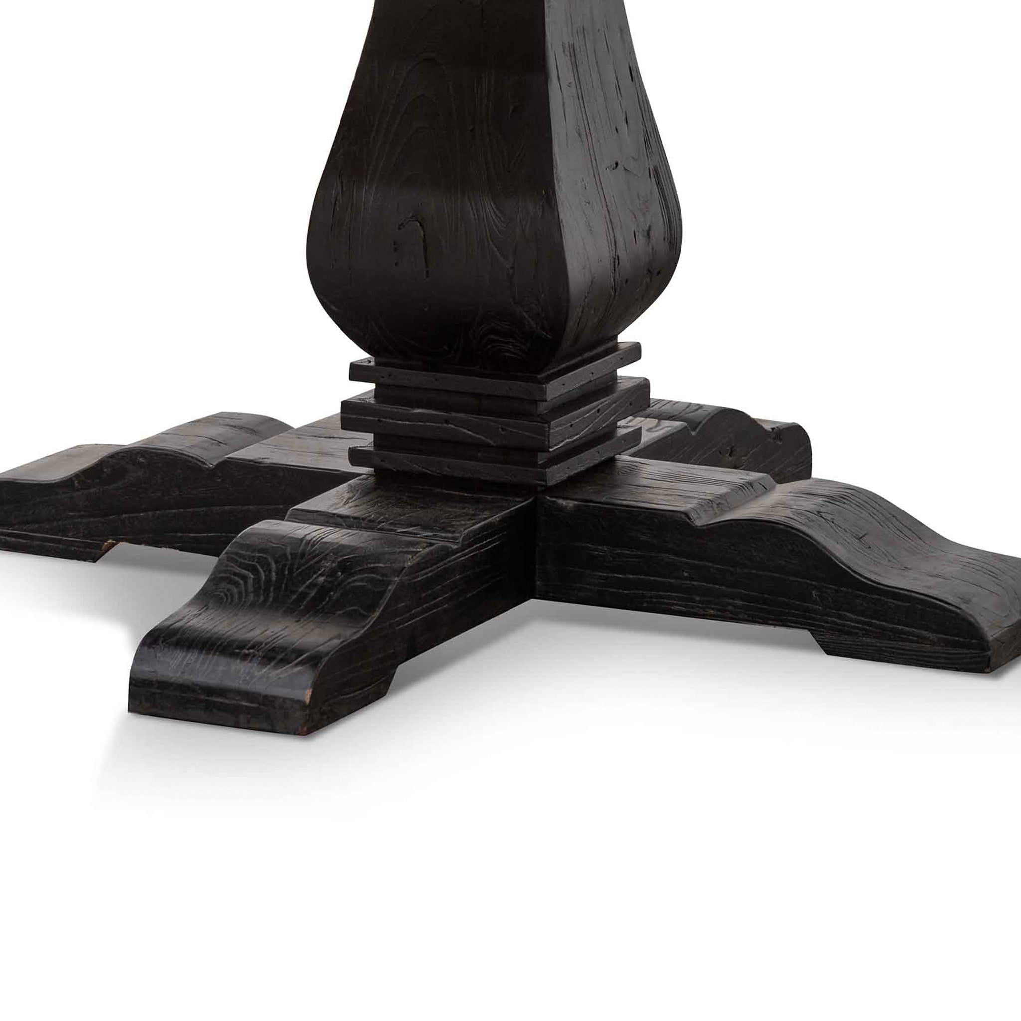 Kara Reclaimed 1.6m Round Dining Table - Natural Top and Black Base Dining Table Reclaimed-Core