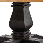 Kara Reclaimed 1.6m Round Dining Table - Natural Top and Black Base Dining Table Reclaimed-Core
