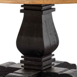 Kara Reclaimed 1.6m Round Dining Table - Natural Top and Black Base Dining Table Reclaimed-Core