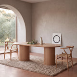 Marty 2.2m Wooden Dining Table - Natural Dining Table Century-Core