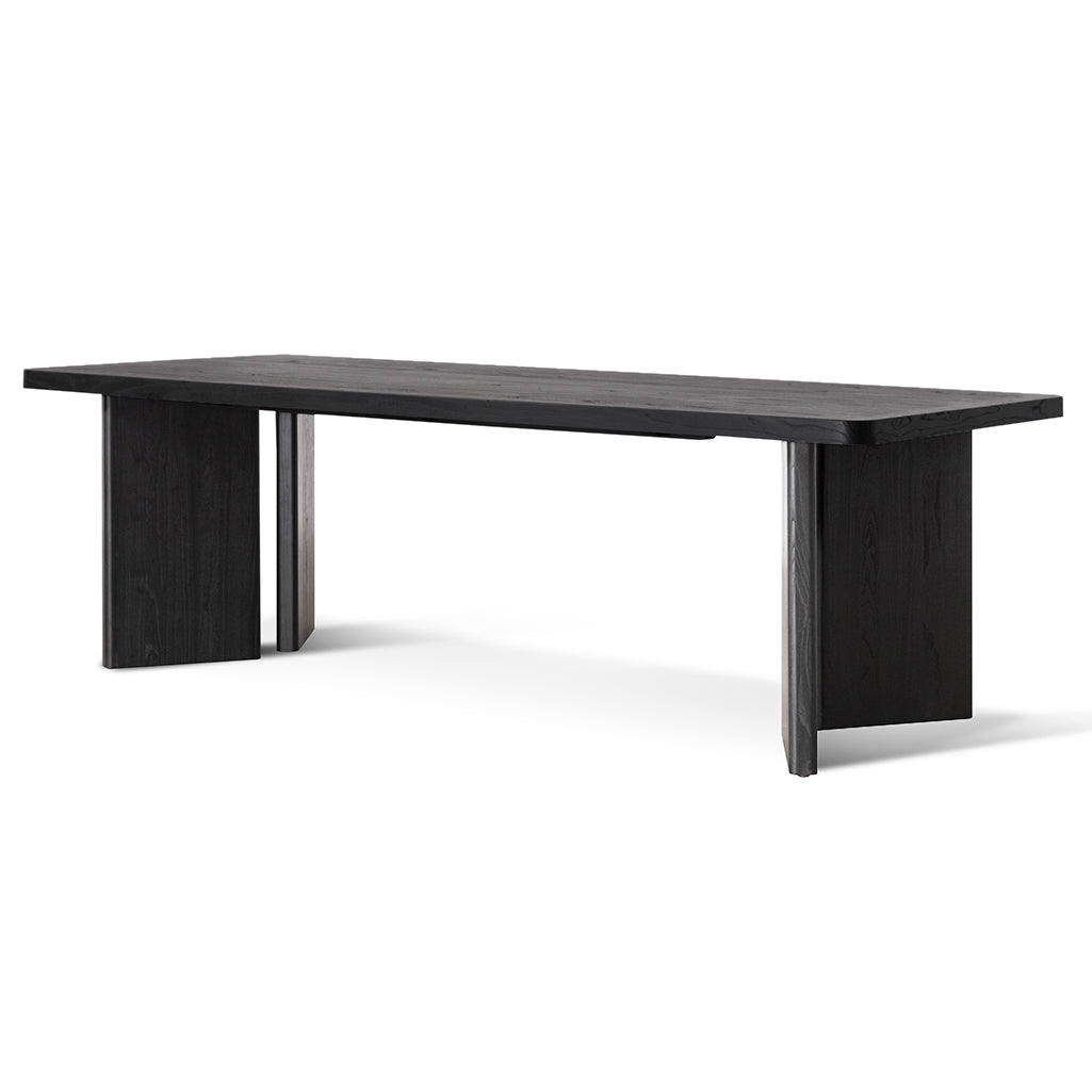 Ex Display - Munoz 2.4m Elm Dining Table - Full Black Dining Table Nicki-Core   