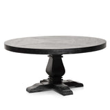 Ex Display - Kara 1.6m Round Dining Table - Full Black Dining Table Reclaimed-Core   
