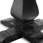 Ex Display - Kara 1.6m Round Dining Table - Full Black Dining Table Reclaimed-Core   