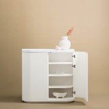 Ex Display - Elino 100cm Wooden Storage Cabinet - White Cabinet Dwood-Core   