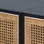 McDaniel 1.45m ELM Black Side board - Natural Rattan Door Buffet & Sideboard Nicki-Core   