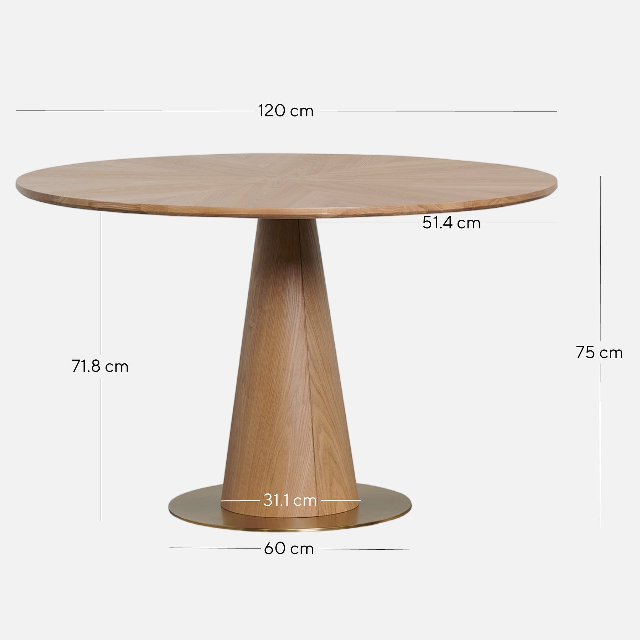 Round Dimension Leonardo 1.2m Round Dining Table - Natural | Interior Secrets