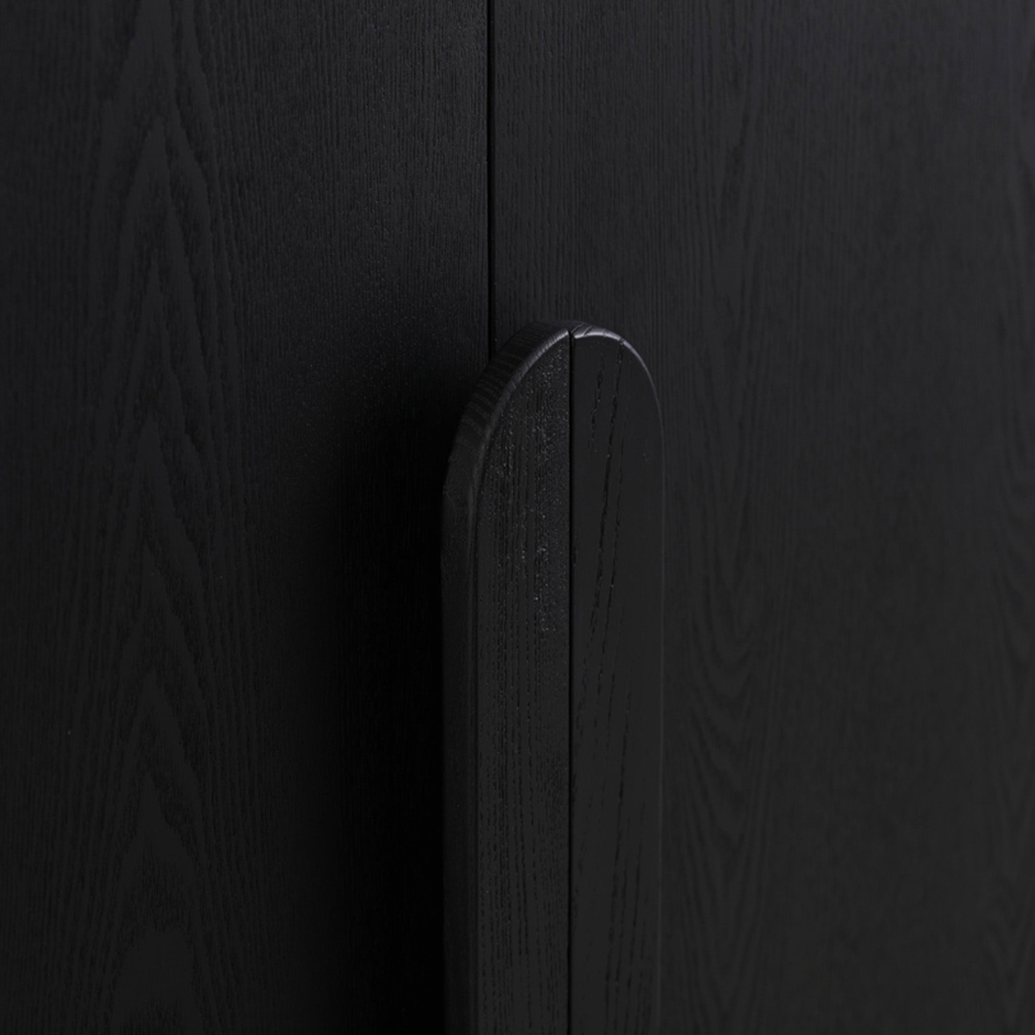Alora 150cm (H) Ash Curve Cabinet - Full Black Cabinet Nicki-Core
