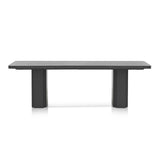 Kathleen 2.4m Elm Dining Table - Full Black Dining Table Nicki-Core   