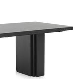 Kathleen 2.4m Elm Dining Table - Full Black Dining Table Nicki-Core   