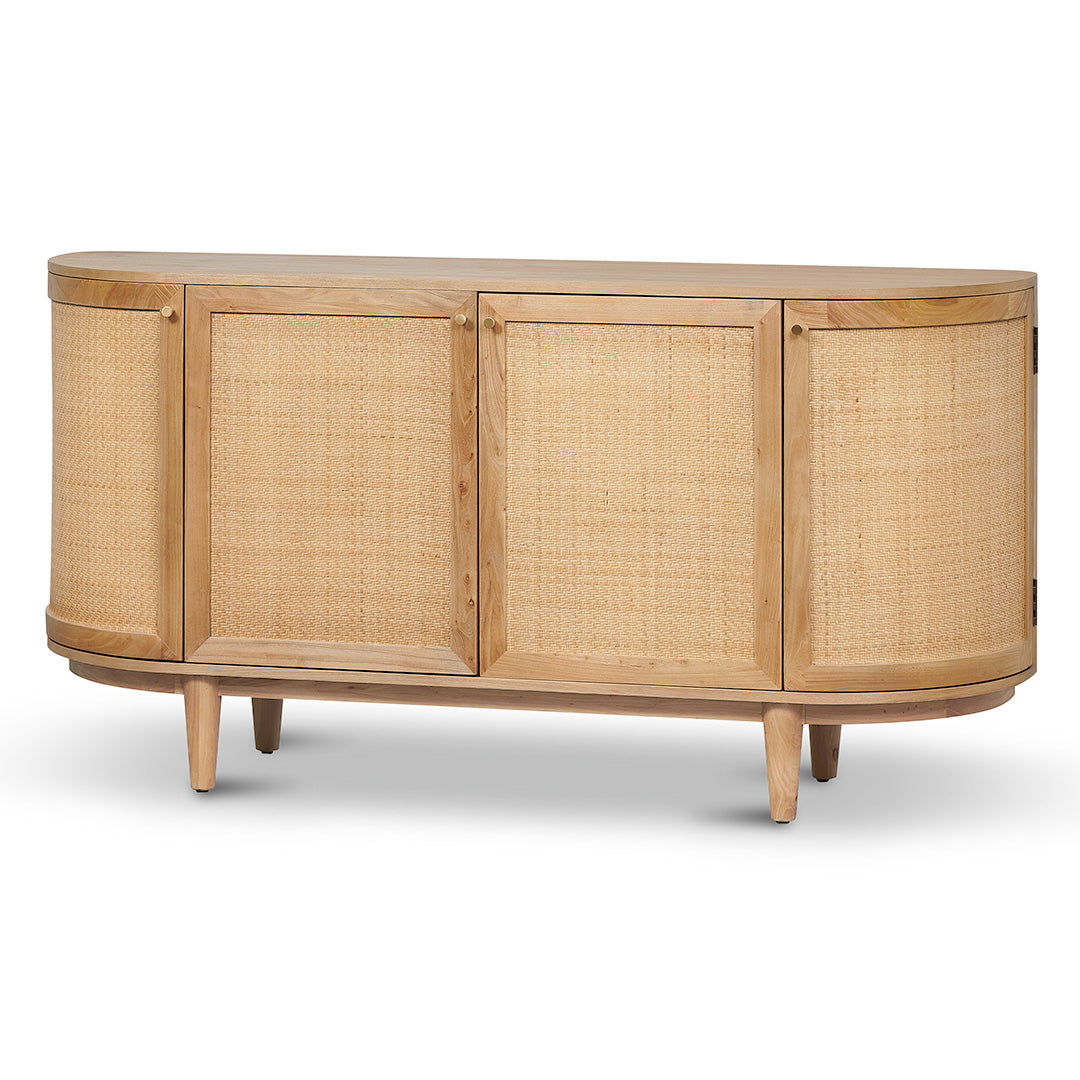Jesse 1.7m Natural Elm Sideboard - Rattan Doors