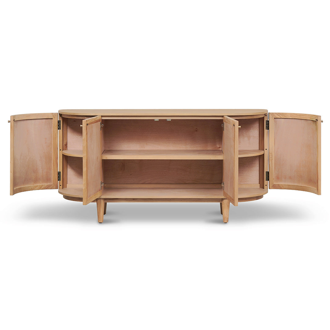 Ex Display - Jesse 1.7m Natural Elm Sideboard - Rattan Doors Buffet & Sideboard Nicki-Core