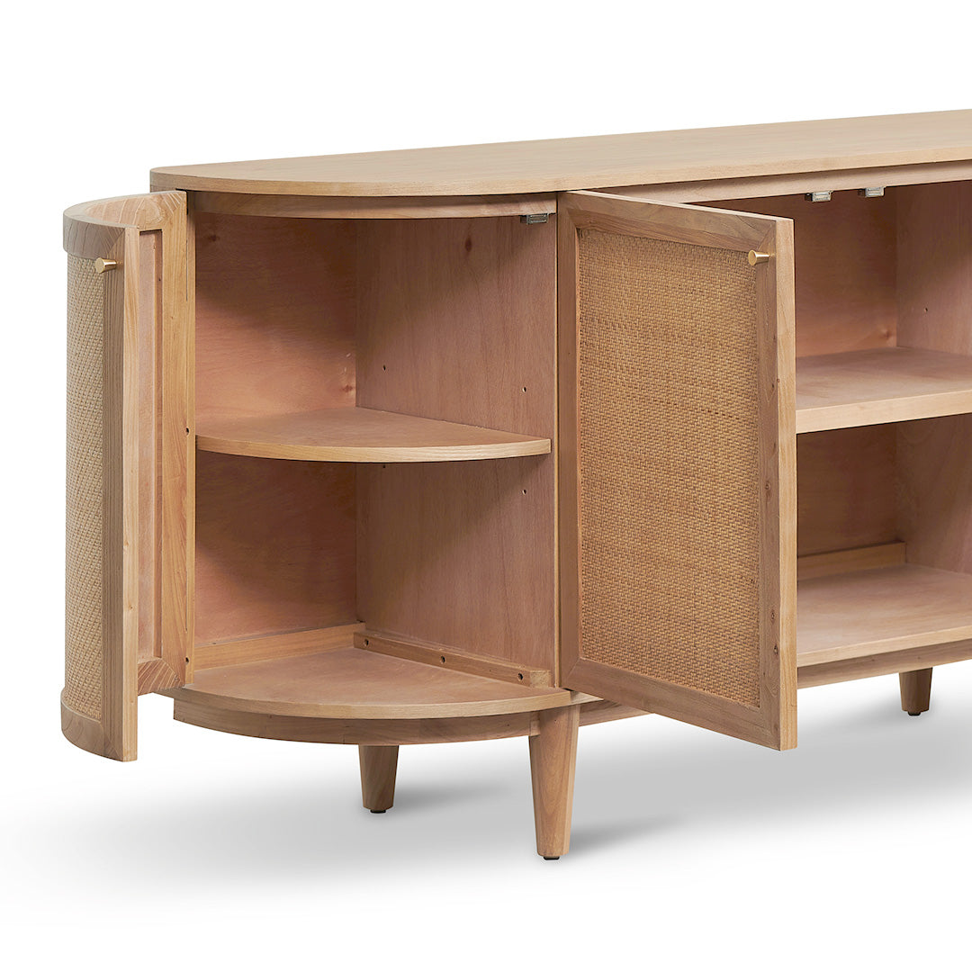 Ex Display - Jesse 1.7m Natural Elm Sideboard - Rattan Doors Buffet & Sideboard Nicki-Core