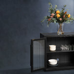 Charles 1.78m Sideboard Unit - Full Black Buffet & Sideboard Nicki-Core   